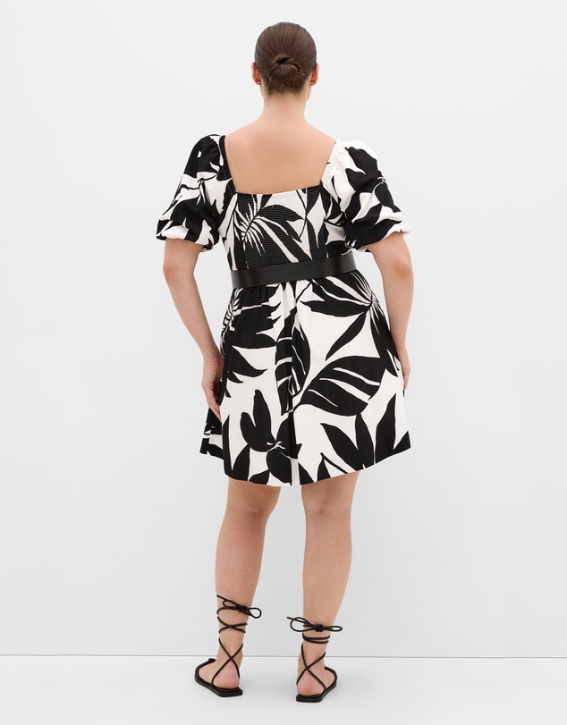 City Chic - Collins Oasis Print Belted Mini Dress - Black