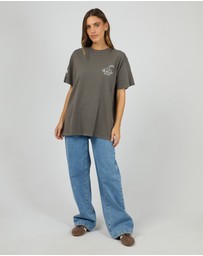 All About Eve - Cherry Pie Relaxed Tee Charcoal