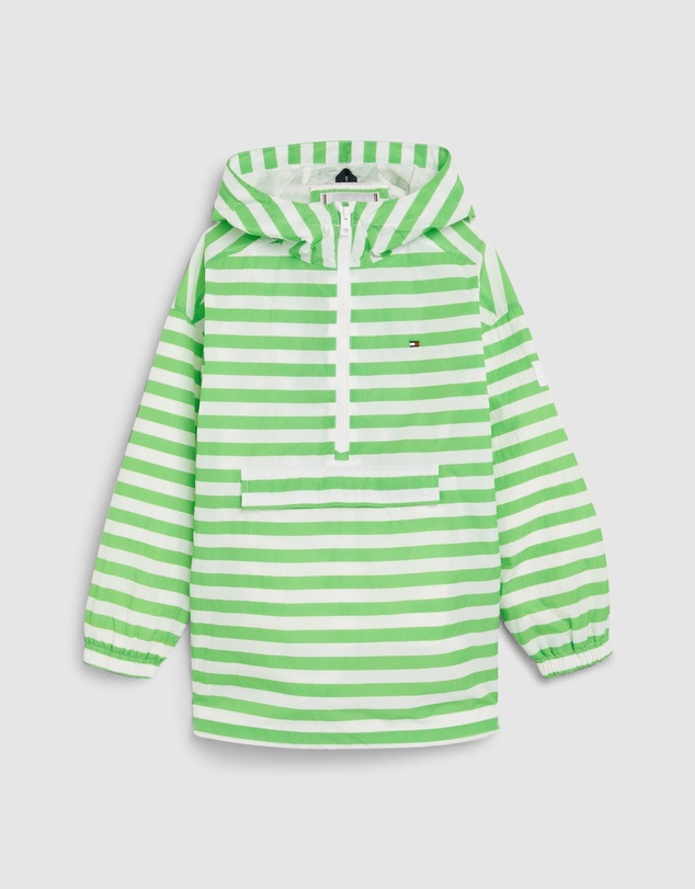 Tommy Hilfiger - Stripe Half-Zip Hooded Windbreaker - Teens