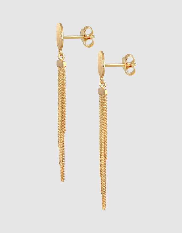 Elli Jewelry - Chain Stud Earrings in Gold-Plated 925 Silver
