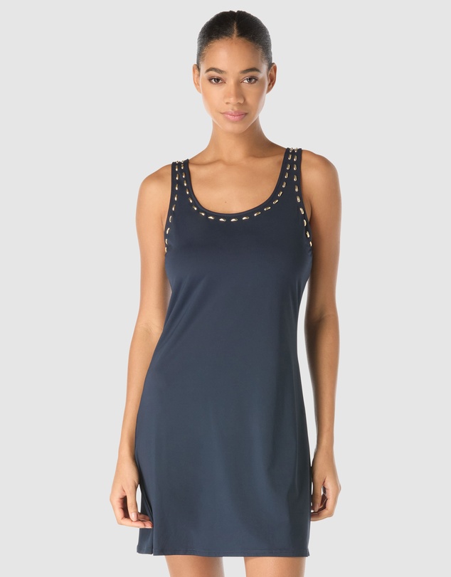 Michael Kors - Gold Studded Mini Beach Cover-Up Dress