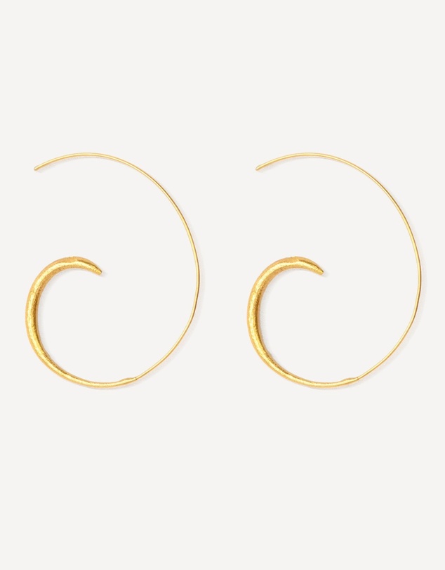 Ottoman Hands - Aegina Gold Pull Through Hoop Earrings