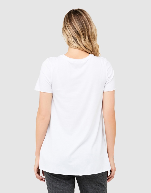 Ripe Maternity - Short Sleeve Raw Edge Nursing Top