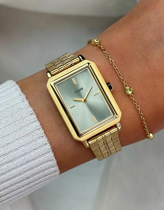 Cluse - Fluette Sage Green/Gold Link