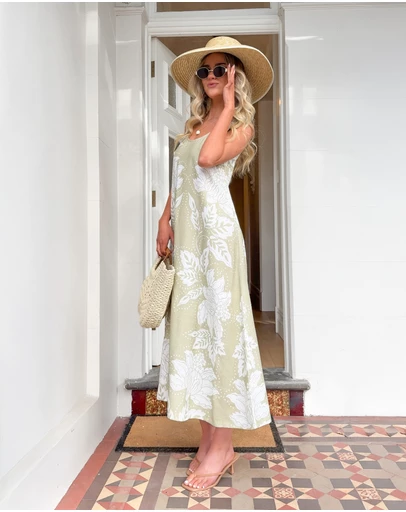 Esther & Co - Noerele Dress - Light Khaki