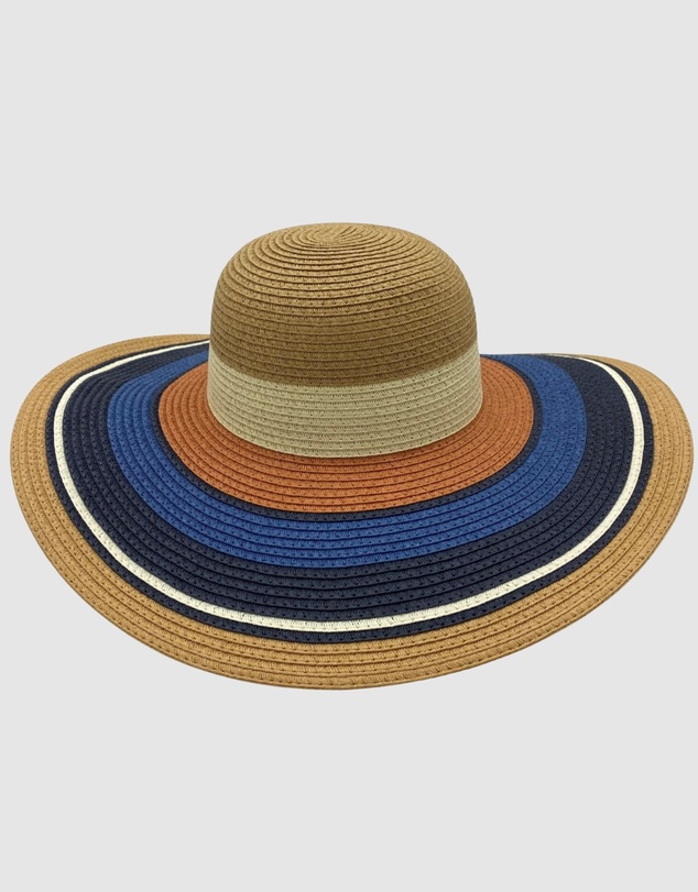 Jacaru - Jacaru 1764 Wide Brim Colour Stripes Hat