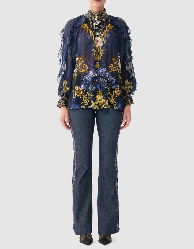 Camilla - Relaxed Blouse With Frill Sleeve Detail
