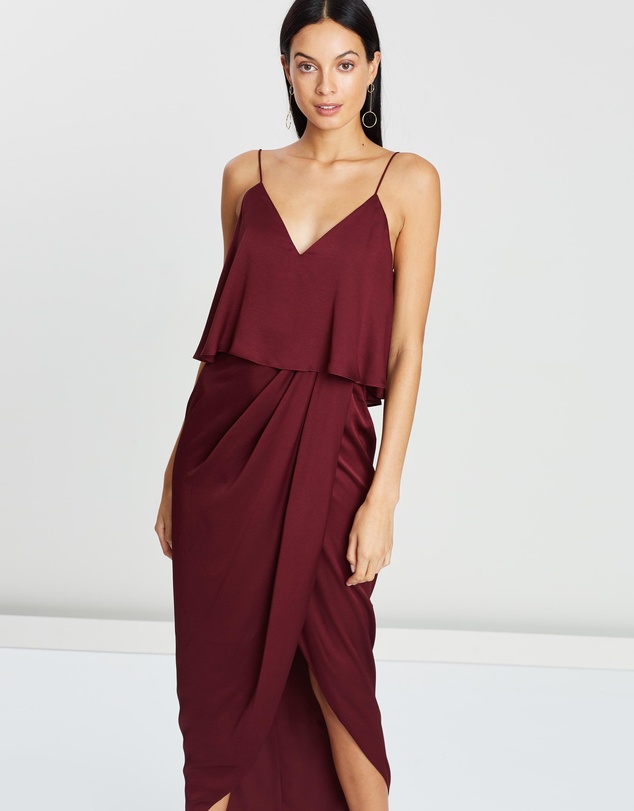 Shona Joy - Luxe Draped Cocktail Frill Dress