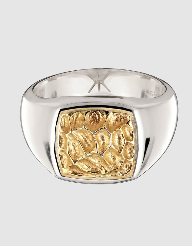 Kuzzoi - ICONIC EXCLUSIVE - Bi-Color Signet Ring in 925 Sterling Silver