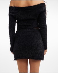 Dazie - Love Birds Mini Fluffy Knit Skirt
