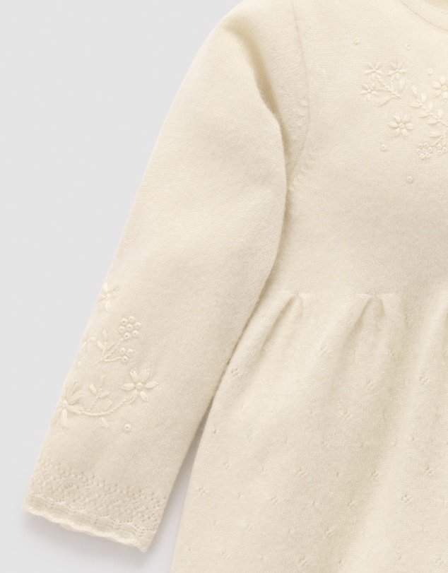 Purebaby - Embroidered Cashmere Dress - Kids-Babies