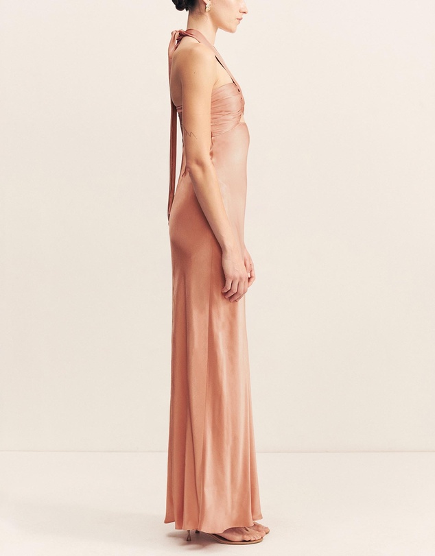 Shona Joy - La Lune Ruched Halter Maxi Dress