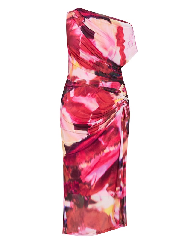 City Chic - Vivid Mesh Print Maxi Dress