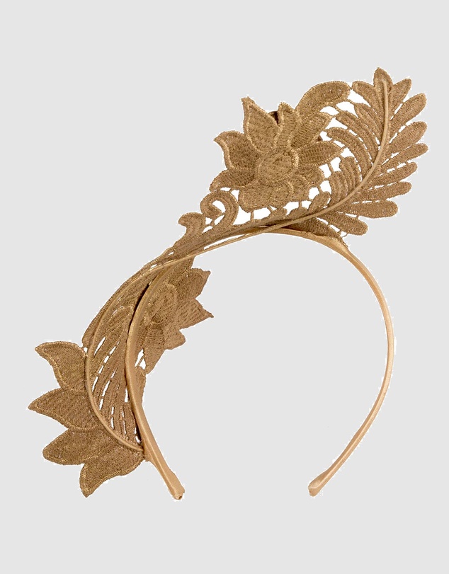 Max Alexander - Lace Crown Gold Headband Fascinator