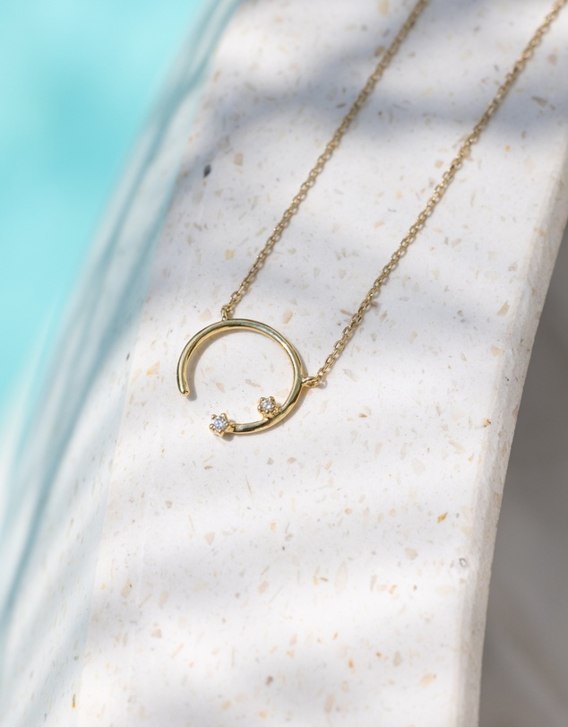 Luna Rae - Solid Gold - Eclipse Diamond Necklace