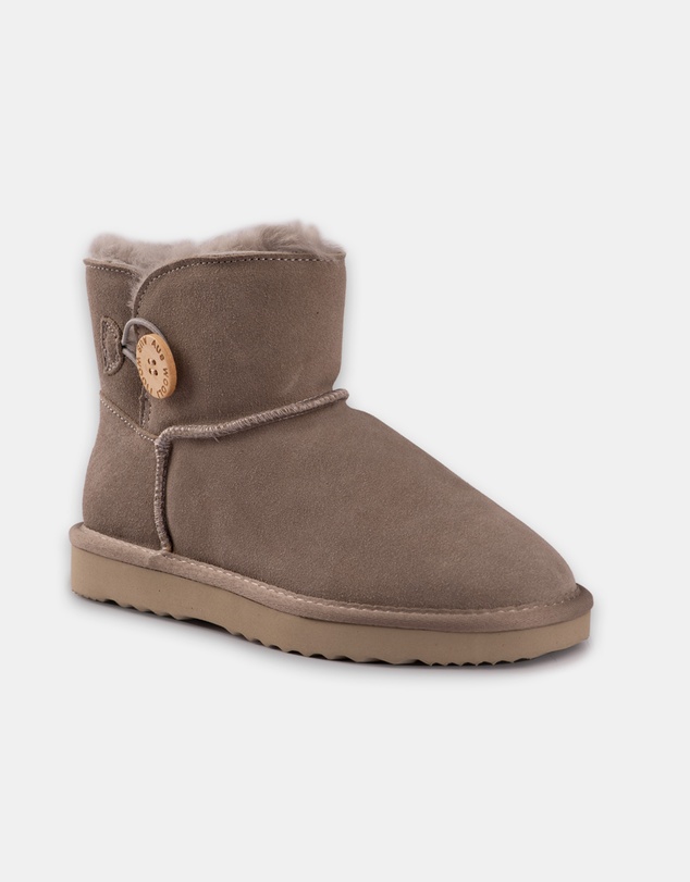 AusWooli Ugg Boots - Cabarita Short Sheepskin Wool Button Boots