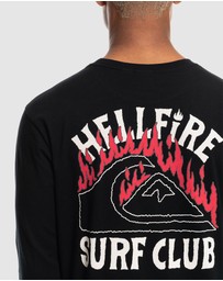 Quiksilver - Quiksilver X Stranger Things Mens Hell Fire Surf Club Long Sleeve T Shirt