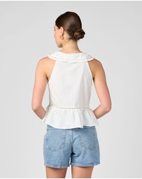 MVN - Embroidered Collared Top