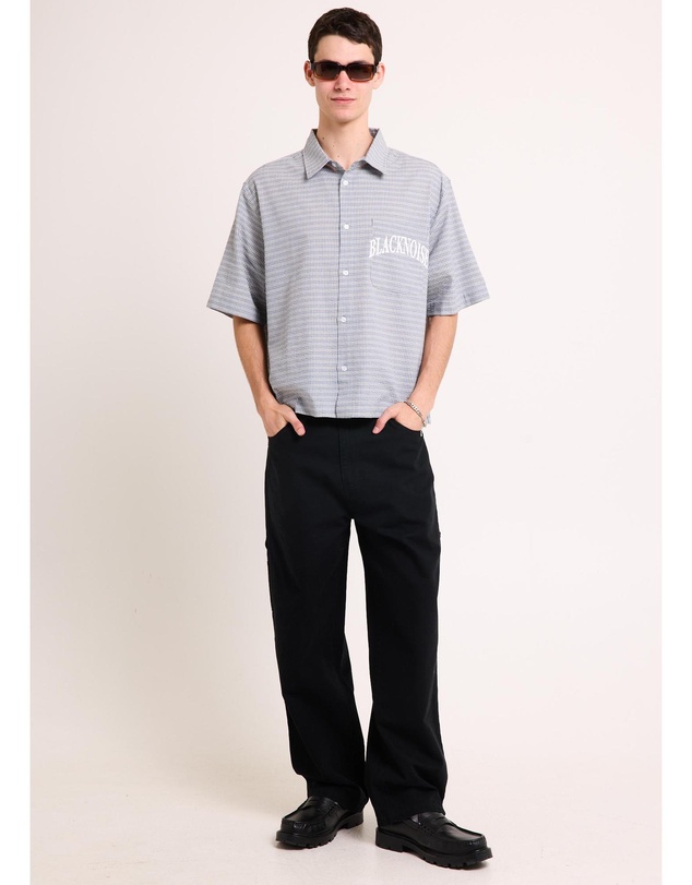 Black Noise White Rain - Heaton Short Sleeve Shirt