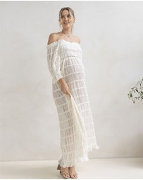 Angel Maternity - Marianna Sheer Maternity Photoshoot Dress in White