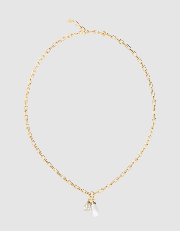 GUESS - GUESS Gold-Tone Ladies Pearly Charm Necklace
