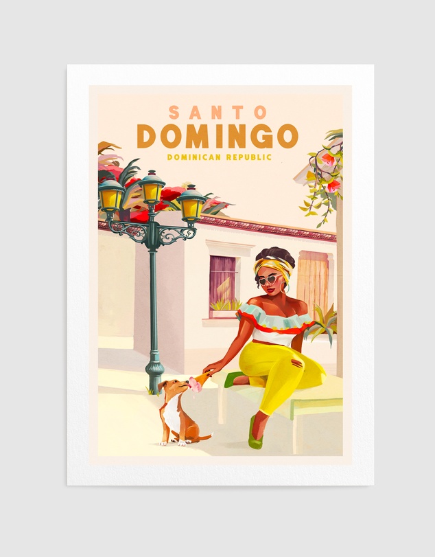 Olive et Oriel - Santo Domingo Dominican Republic Woman A Dog by The Whiskey Ginger Art Print