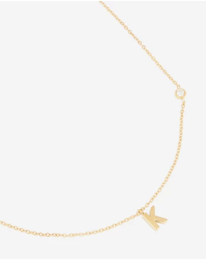 Lovisa - Waterproof Gold Plated Stainless Steel Letter K Dainty Pendant Necklace