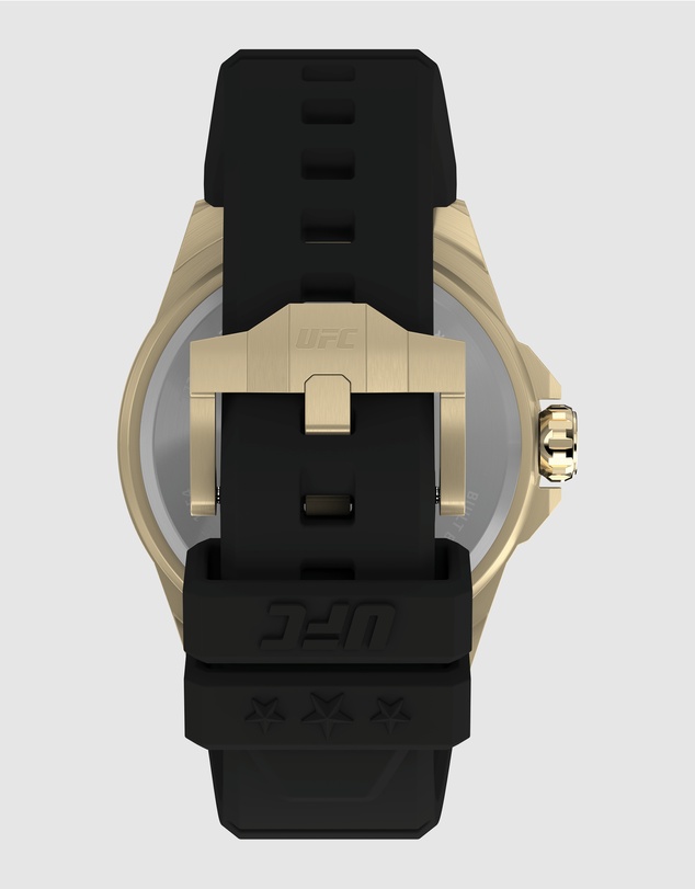 UFC - UFC Prospect 46mm Black Dial with Gold Tone Case & Black Silicone Strap