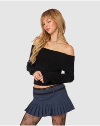 EDIKTED - Tamara Fold Over Knit Top