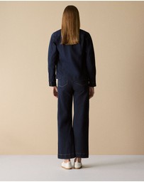 Trenery - Pocket Detail Denim Jacket in Dark Indigo