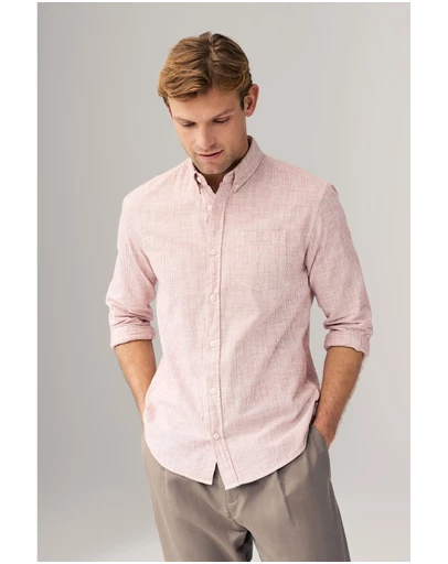 NEXT - Textured Long Sleeve 100% Cotton Shirt