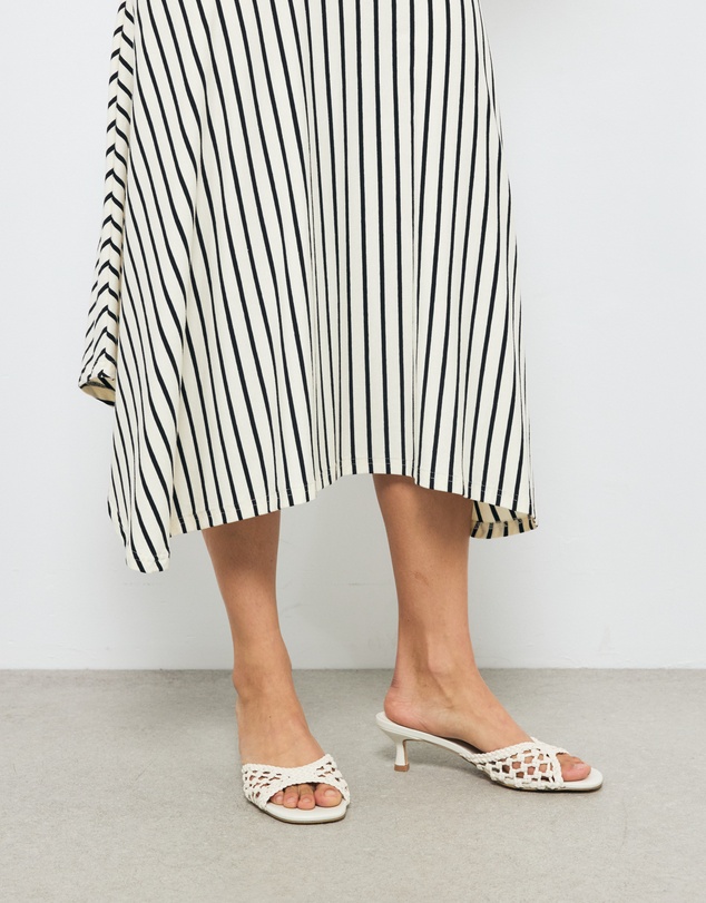 AERE - Leather Woven Kitten Heels