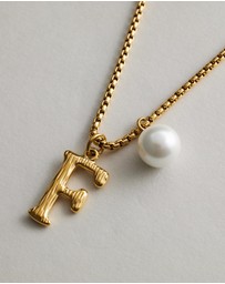 Zahar - Pearl Letter F Necklace
