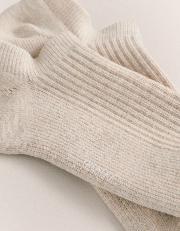 Trenery - Low Cut Rib Sock in Flax Marle
