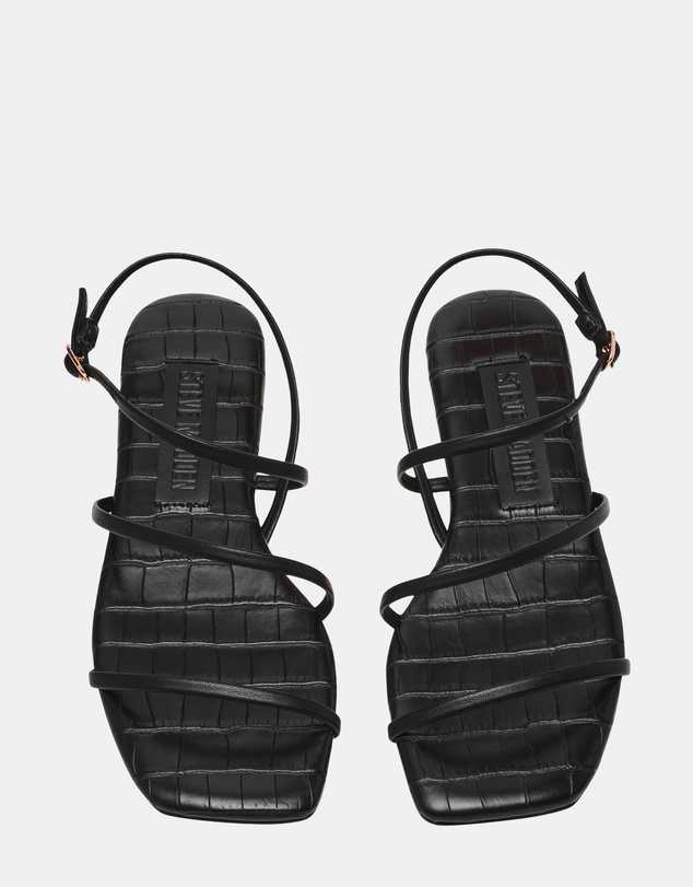 Steve Madden - Tango Black Leather Sandals