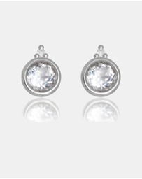 Georgini - Natural Topaz And Two Natural Diamond April Silver Earrings
