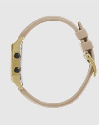 Maxum - Raglan Tide Watch – Gold Case, Black Dial & Beige Silicone Strap