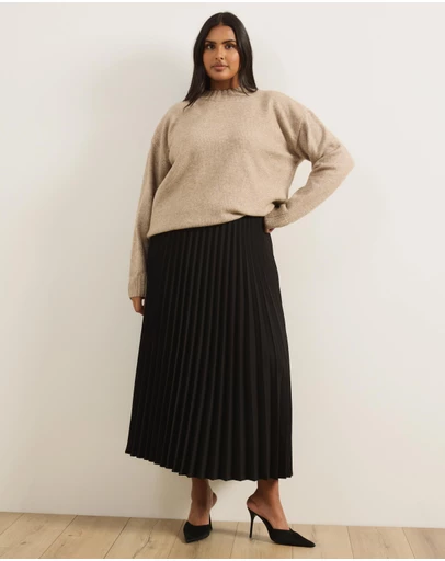 Atmos&Here Curvy - Evie Pleated Midi Skirt