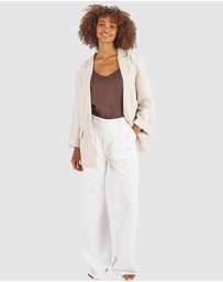 CAMIXA - Jackie Oversized Linen Blazer Jacket