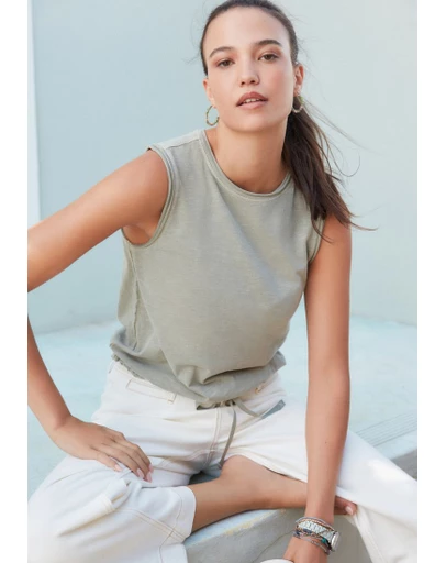 NEXT - Sleeveless Drawstring Tank Top