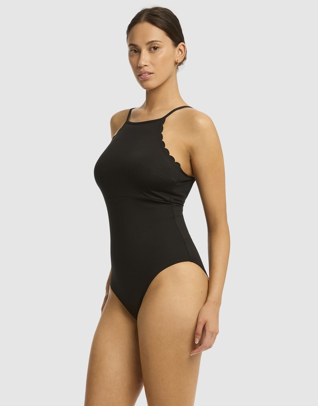 Sea Level Australia - Scalloped Cross Back High Neck One Piece