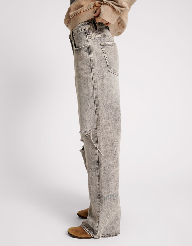 ONE TEASPOON - Smoke Jackson Mid Waist Wide Leg Jeans