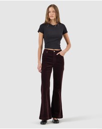 Rolla's - Eastcoast Flare Jean - Dark Cherry Cord