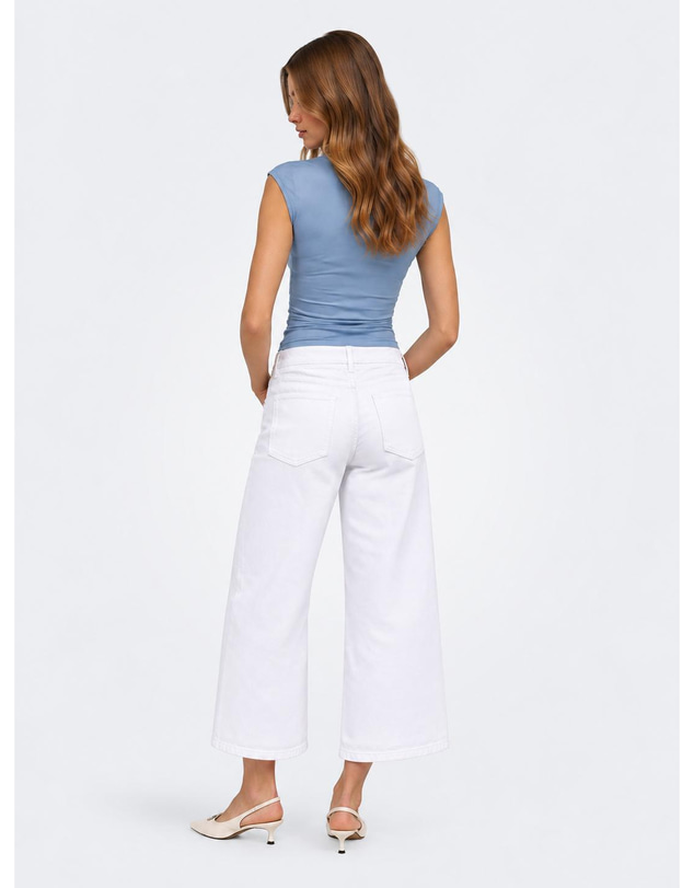 ONLY - Gianna Cropped Wide Fit Jeans