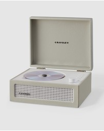 Crosley - Crosley Voyager Portable Retro CD Player with Stereo Bluetooth Speakers, FM Radio - Dune