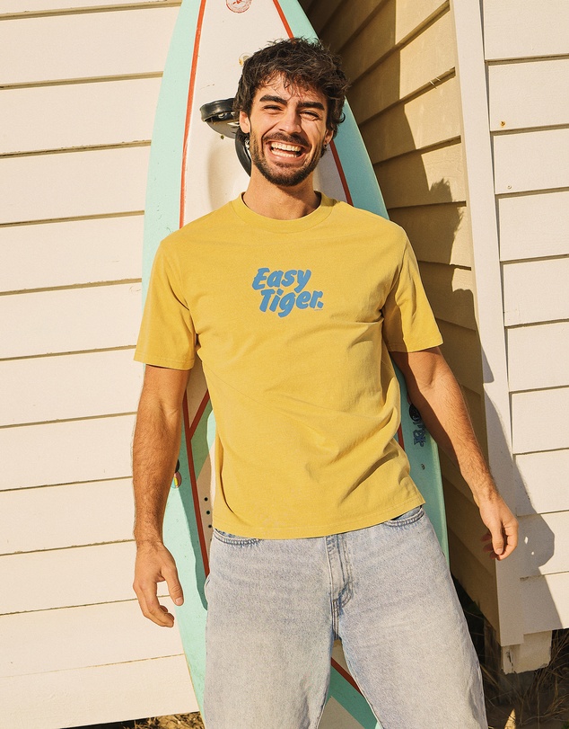 Skwosh - Easy Tiger Slang Tee in Mustard