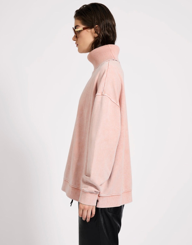 ONE TEASPOON - Fleece Roll Neck Sweater - Blush Pink