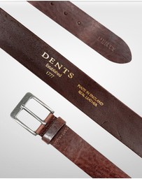 DENTS - Heritage Full-Grain Leather Belt with Antique Pewter Buckle
