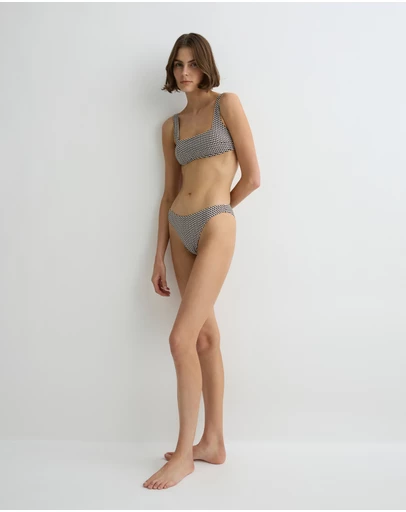 BONDI BORN - Aria Bikini Top - Mocha Dot (Embodee™)