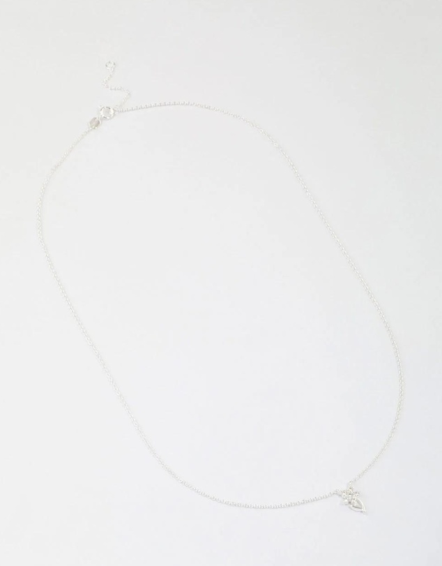 Lovisa - Sterling Silver Cubic Zirconia Stem Necklace
